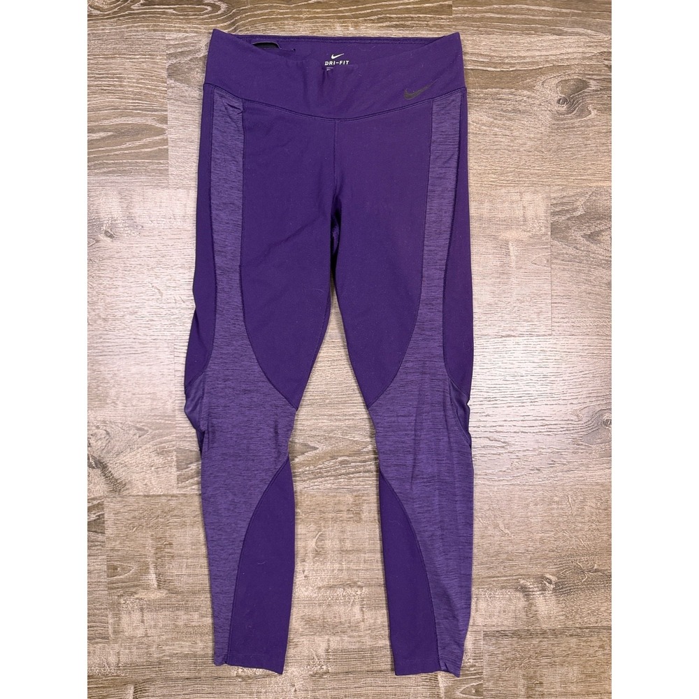 Nike Womens Leggings Size L Purple Dri FIt Yoga Gym Activewear Performance Read!